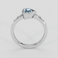 1.32 Ct. Greyish Blue Sapphire Ring, 18K White Gold 3
