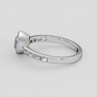 1.32 Ct. Greyish Blue Sapphire Ring, 18K White Gold 4
