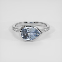 3.49 Ct. Blue Sapphire Ring, 18K White Gold 1