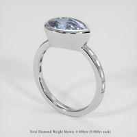 3.49 Ct. Blue Sapphire Ring, 18K White Gold 2