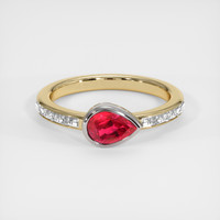 0.76 Ct. Ruby Ring, 14K White & Yellow 1