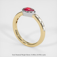 0.76 Ct. Ruby Ring, 14K White & Yellow 2