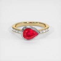 2.03 Ct. Ruby Ring, 14K White & Yellow 1