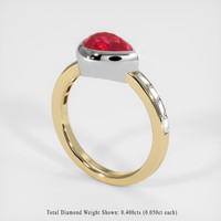 2.03 Ct. Ruby Ring, 14K White & Yellow 2