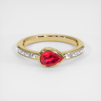 0.76 Ct. Ruby Ring, 14K Yellow Gold 1