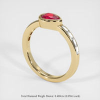 0.76 Ct. Ruby Ring, 14K Yellow Gold 2