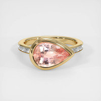 4.03 Ct. Padparadscha Sapphire Ring, 14K Yellow Gold 1