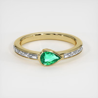 0.32 Ct. Emerald Ring, 18K Yellow Gold 1
