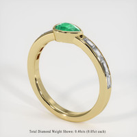 0.32 Ct. Emerald Ring, 18K Yellow Gold 2