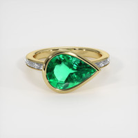 3.07 Ct. Emerald Ring, 18K Yellow Gold 1