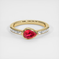 0.76 Ct. Ruby Ring, 18K Yellow Gold 1