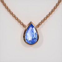 3.04 Ct. Blue Sapphire Necklace, 14K Rose Gold 1