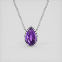 3.58 Ct. Purple Amethyst Necklace, 10K White Gold 1