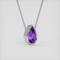 3.58 Ct. Purple Amethyst Necklace, 10K White Gold 2
