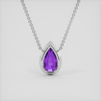 3.58 Ct. Purple Amethyst Necklace, 10K White Gold 4