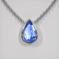 3.04 Ct. Blue Sapphire Necklace, 14K White Gold 1