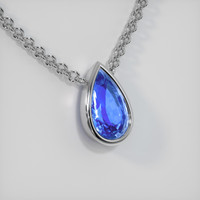 3.04 Ct. Blue Sapphire Necklace, 14K White Gold 2