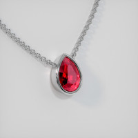 1.57 Ct. Ruby Necklace, 14K White Gold 2