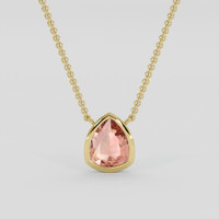 0.49 Ct. Padparadscha Sapphire Necklace, 10K Yellow Gold 1