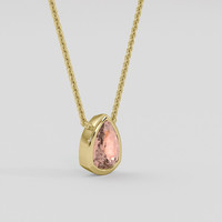 0.49 Ct. Padparadscha Sapphire Necklace, 10K Yellow Gold 2