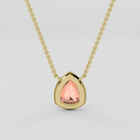 0.49 Ct. Padparadscha Sapphire Necklace, 14K Yellow Gold 4