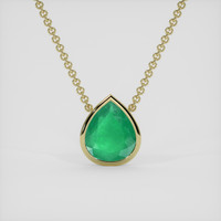5.39 Ct. Emerald Necklace, 18K Yellow Gold 1
