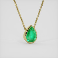 5.39 Ct. Emerald Necklace, 18K Yellow Gold 2