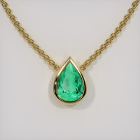 1.64 Ct. Emerald Necklace, 18K Yellow Gold 1