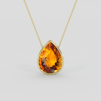 64.32 Ct. Yellowish Orange Citrine Necklace, 18K Yellow Gold 1