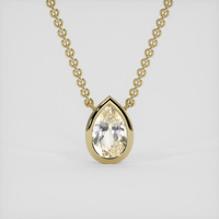 1.20 Ct. Peach Sapphire Necklace, 18K Yellow Gold 1