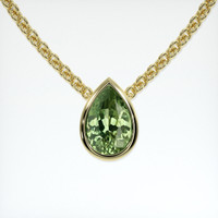 5.26 Ct. Green Sapphire Necklace, 18K Yellow Gold 1