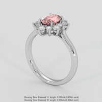 1.17 Ct. Pink Sapphire Ring, Platinum 950 2
