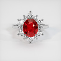 2.21 Ct. Ruby Ring, Platinum 950 1