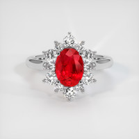 1.30 Ct. Ruby Ring, Platinum 950 1