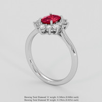 0.76 Ct. Ruby Ring, Platinum 950 2