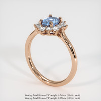 1.12 Ct. Blue Sapphire Ring, 14K Rose Gold 2