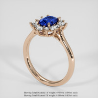 1.73 Ct. Blue Sapphire Ring, 14K Rose Gold 2
