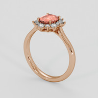 1.08 Ct. Padparadscha Sapphire Ring, 14K Rose Gold 2