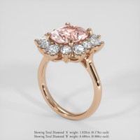 4.13 Ct. Padparadscha Sapphire Ring, 14K Rose Gold 2