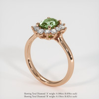 1.66 Ct. Green Sapphire Ring, 14K Rose Gold 2