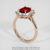 2.05 Ct. Ruby Ring, 18K Rose Gold 2