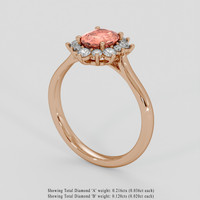 1.08 Ct. Padparadscha Sapphire Ring, 18K Rose Gold 2