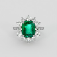 4.49 Ct. Emerald Ring, Silver 1