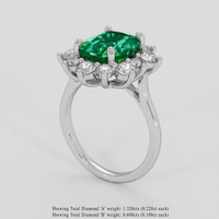 4.49 Ct. Emerald Ring, Silver 2