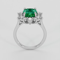 4.49 Ct. Emerald Ring, Silver 3