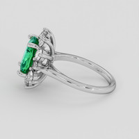 4.49 Ct. Emerald Ring, Silver 4