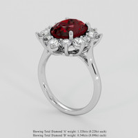 5.20 Ct. Red Rhodolite Garnet Ring, Silver 2