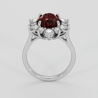 5.20 Ct. Red Rhodolite Garnet Ring, Silver 3