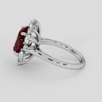 5.20 Ct. Red Rhodolite Garnet Ring, Silver 4