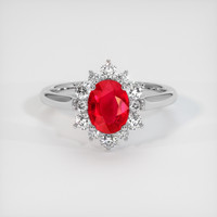1.30 Ct. Ruby Ring, 10K White Gold 1